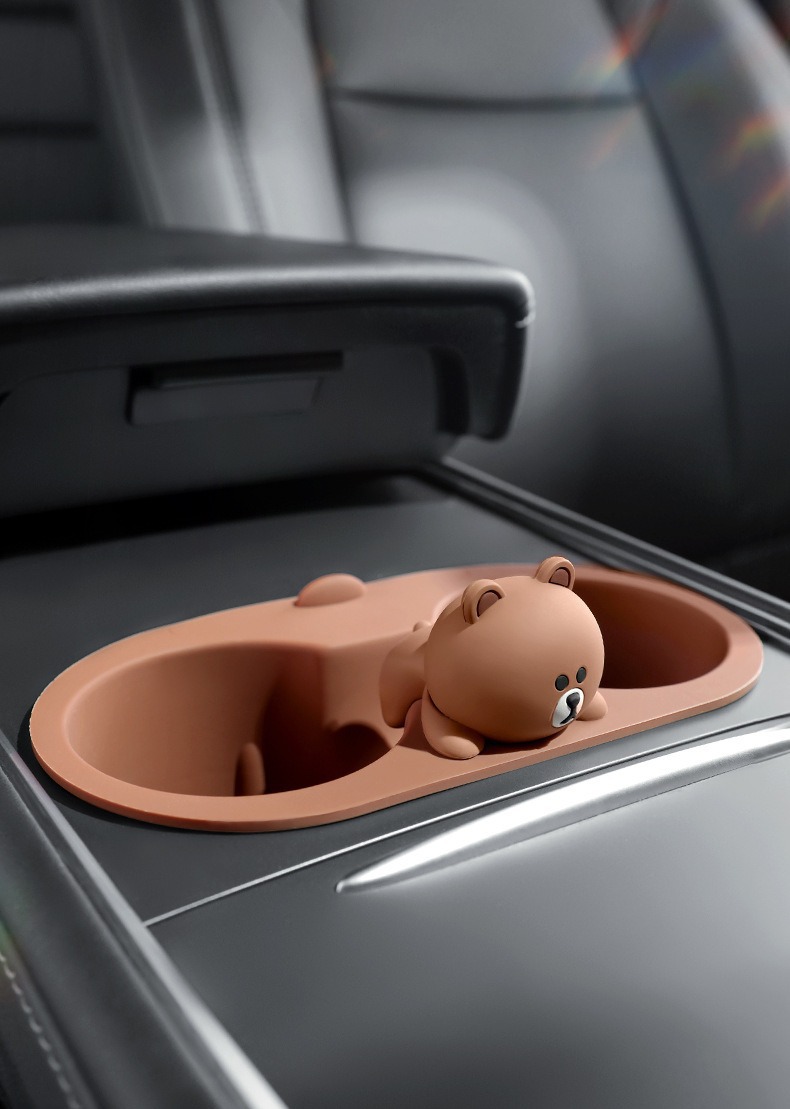 Car Water Cup Holder Suitable for Tesla Model 3/Y Accessories, Car Center Console Water Cup Mat Fixed Limiter
