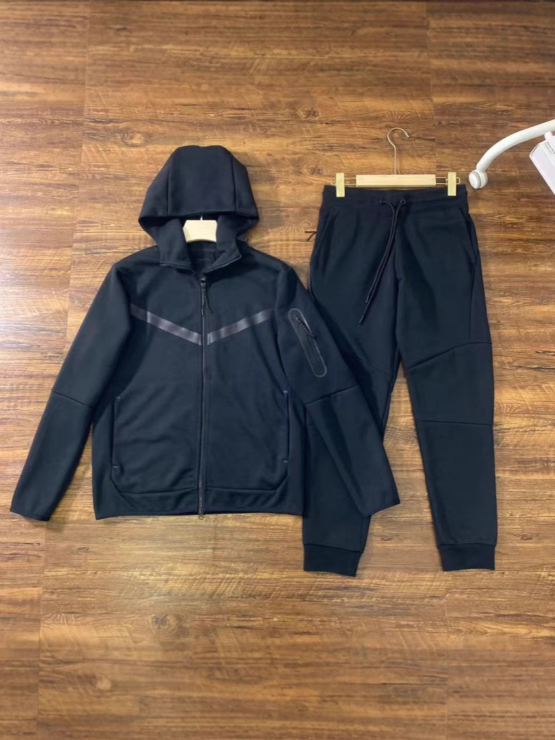 Cremallera lateral con capucha deportiva casual para hombre 2025 490 y 163 Set