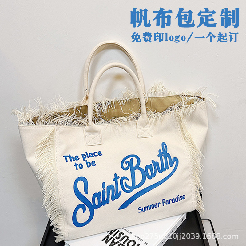 Bolsa de lona portátil con bordas personalizadas logotipo de alto nivel bolso especial bolso de mujer de viaje de gran capacidad bolso de bordas