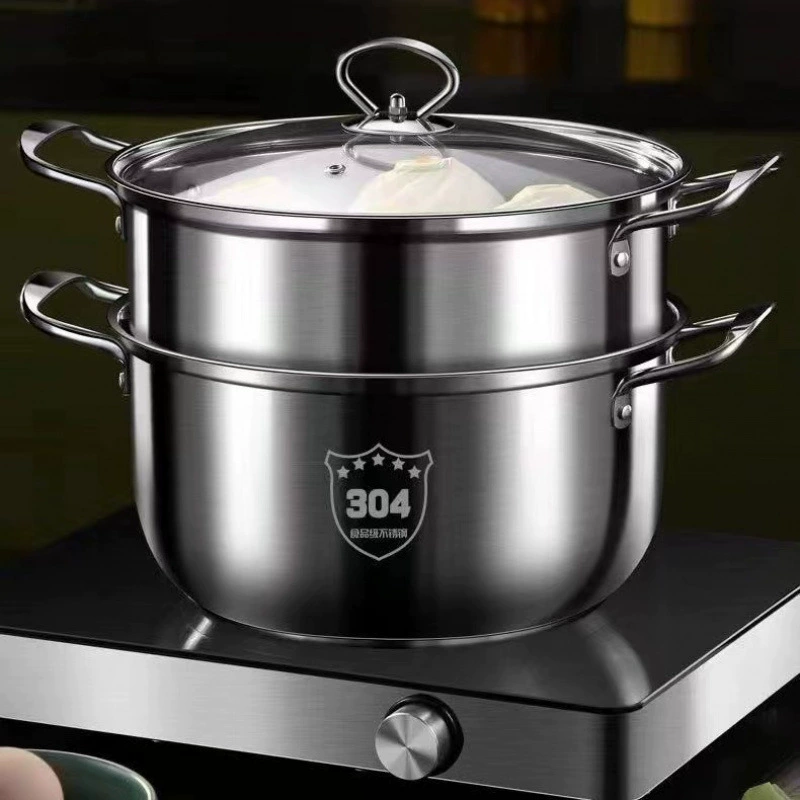 304 upgraded version of the special thick soup steamer stainless steel single -layer two -layer steamer soup pot milk cooker boiled porridge pot Student hot pot