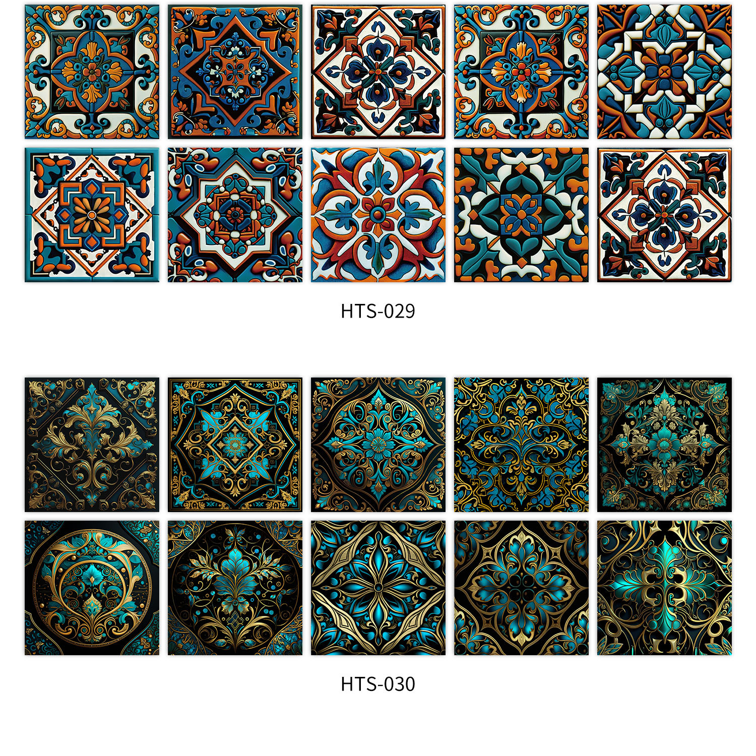 10 Pieces European Style Self-Adhesive Crystal Thickened Tile Stickers Waterproof Oil-Proof Kitchen Wall Decoration_voghion.com