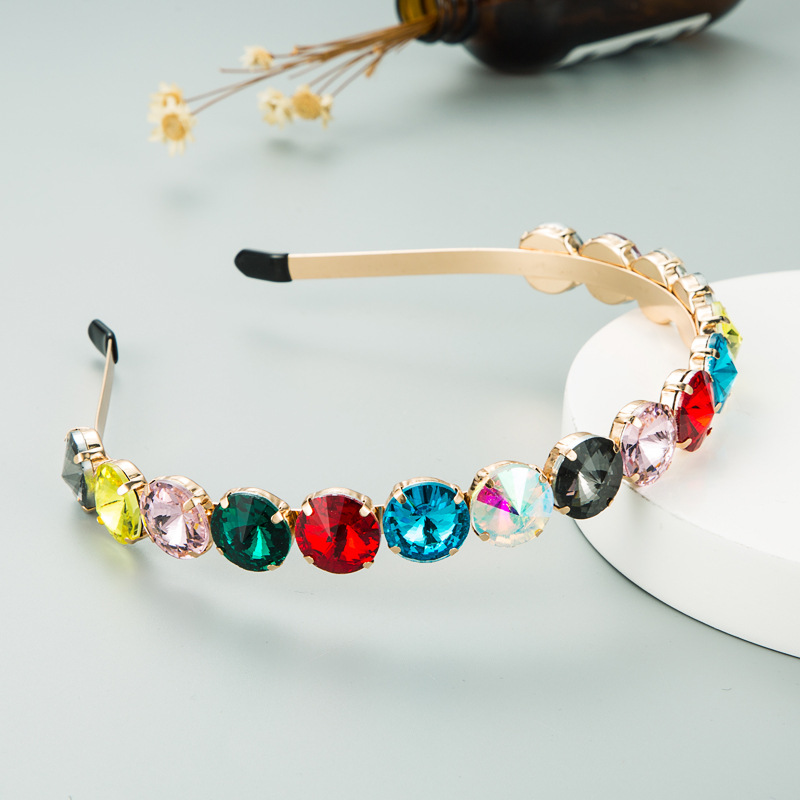 Fashion Simple Metal Round Glass Headband display picture 3