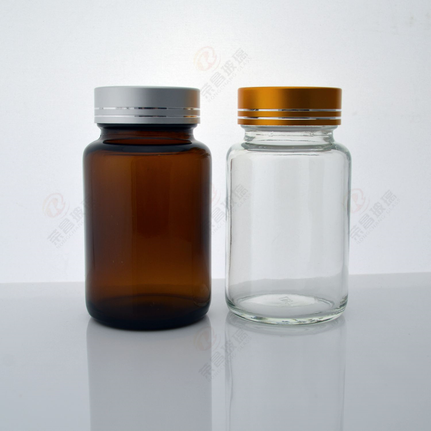 100ml棕色广口玻璃瓶茶色避光土壤取样瓶胶囊压片糖果中药粉剂瓶