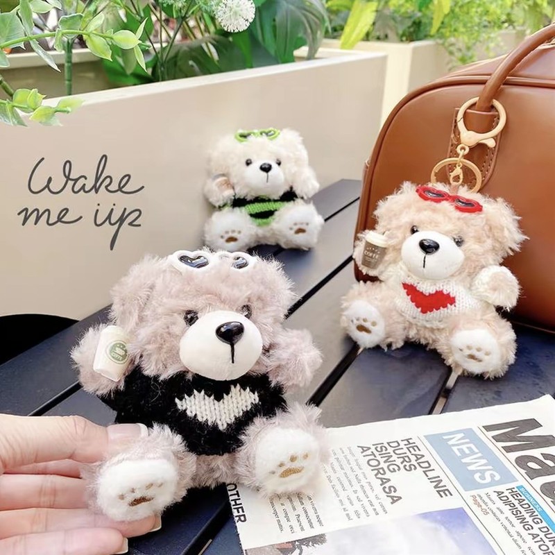 ぬいぐるみトレンディクールクマペンダント学生スクールバッグペンダント人形かわいいカップルキーホルダー漫画小さなギフト卸売|undefined