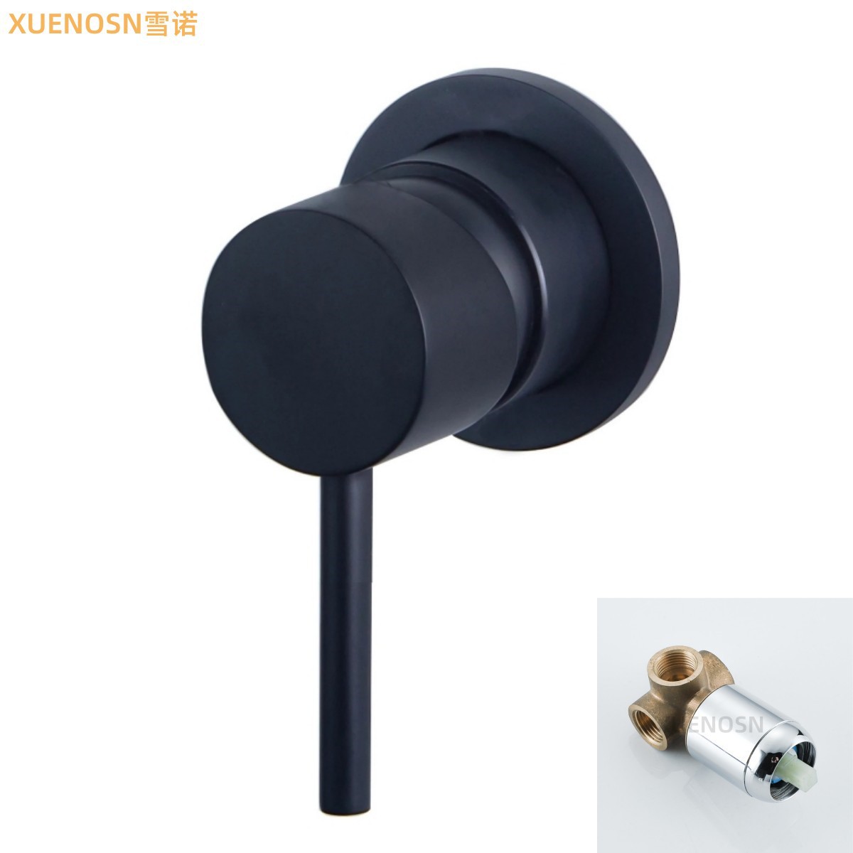 All-copper concealed cold and hot shower faucet, square three-way wall-mounted single-function mixing valve for cross-border bathing undefined