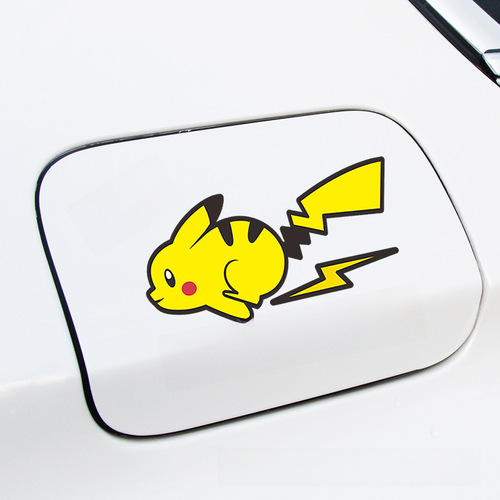 Oil Can Cover Car Sticker Funny Personality Creative Oil Can Cover Pikachu Cartoon Car Scratch Cover Fueling Sticker Car Sticker