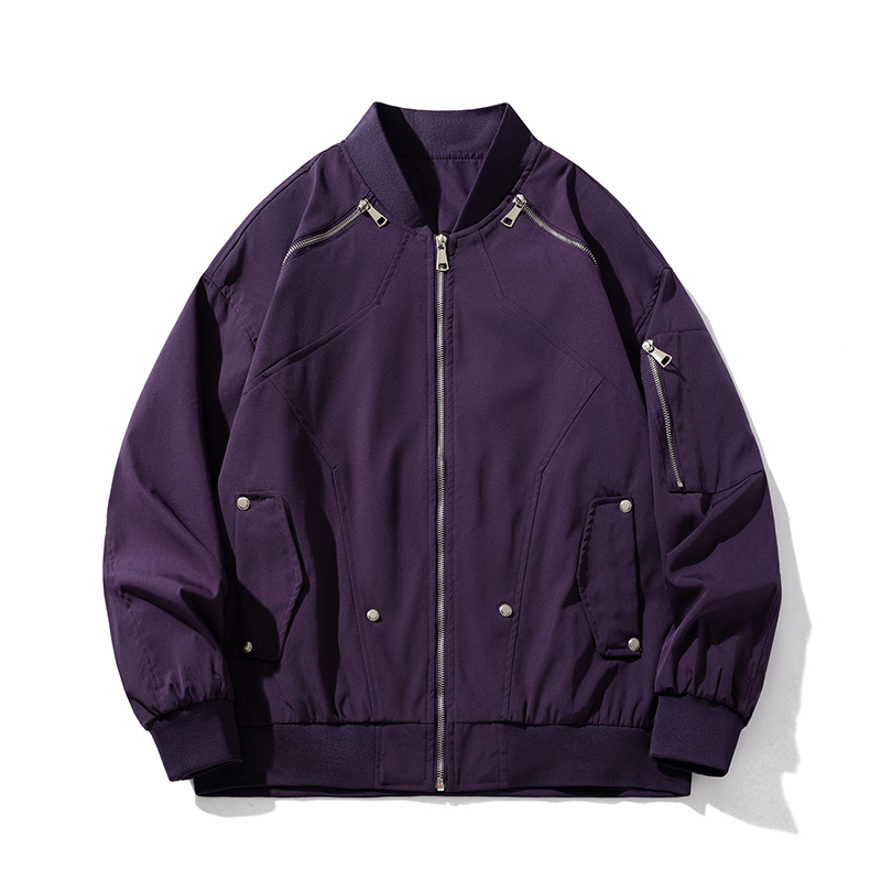 Men's Clothing simple autumn new jacket men's design retro street all match coat trendy loose baseball uniform_viptrois.com