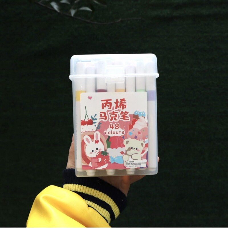 アクリルマーカー 子供用水彩ペン リフィル 小学生 美術絵画 特殊不透明色 積み重ね可能な色 幼稚園|undefined