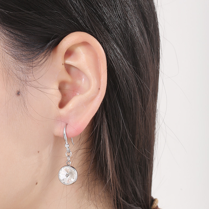 304 Stainless Steel Material Round Pattern Women'S Gender PVD Coated 18K Gold Plated Round Stainless Steel Sweet Waterproof Non Tarnish Drop Earrings