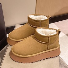 厚底雪地靴女2025冬季新款东北保暖棉鞋女防滑外穿加绒加厚短筒靴