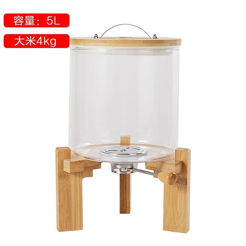 Recipiente de vidrio para almacenar arroz, frasco sellado grueso, recipiente para granos de cáscara de mandarina, recipiente hermético a prueba de humedad, caja para arroz.