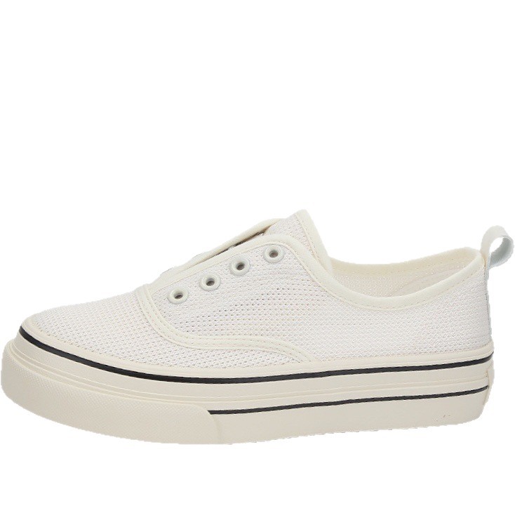 6660 zapatos blancos de un pie de malla para mujeres 2025 nuevos zapatos de malla de verano transpirables de suela gruesa delgada perezosa