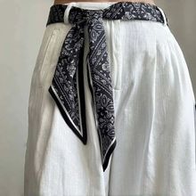 腰果长条丝巾腰带配牛仔裤子女款2025新款腰巾配饰系脖饰飘带领巾