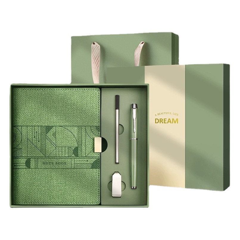 Cuaderno de hojas sueltas caja de regalo traje logotipo imprimible personalizado oficina de negocios regalo de gama alta Cuaderno de aspecto alto