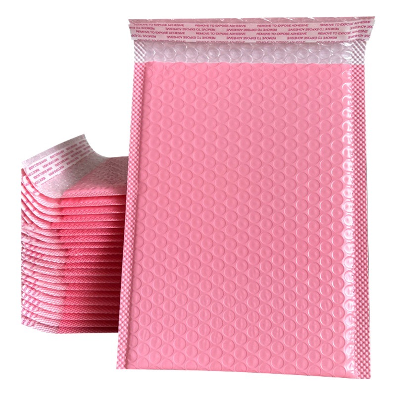 Rosa co-extruida película engrosada bolsa de burbuja bolsa de espuma negra bolsa de embalaje de ropa desnuda púrpura bolso expreso fabricante al por mayor