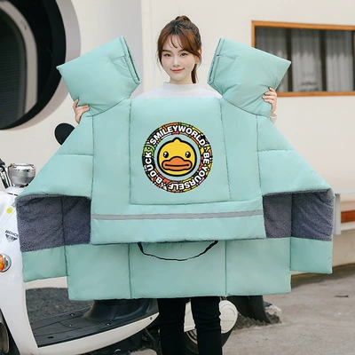 Motorcycle front windshield – Windproof Quilt with Velvet and Thickeneding - velvet-and-thickening-large-wings-extra-thick-cottongreen-little-yellow-duck