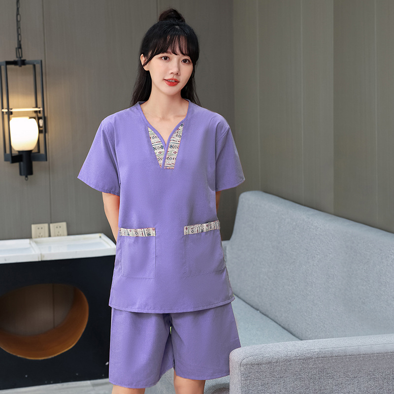 민족 칼라 공물 대마 여성 보라색
