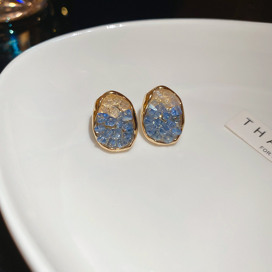 Flores azules vintage medievales pendientes de goteo de aceite ligero lujo alta sensación de joyería Yiwu fábrica al por mayor image 31