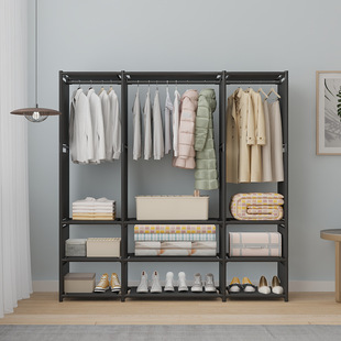 Simple Coat Rack Multi-functional Storage Rack Clothes Rack Household Bedroom Bold Wardrobe Floor Storage Rack Clothes Hanger