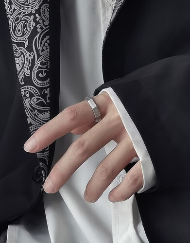 925 Silver Ring for Men Trendy Ins Cool Retro Personality Style Men's Plain Band Single Ring for Ring Finger Minority Adjustable