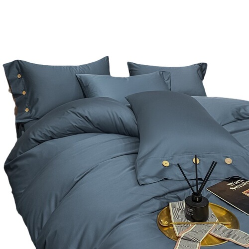 Category A maternal and infant grade high-end 60-count long-staple cotton bed four-piece set plain cotton fitted sheet and cotton quilt cover wholesale