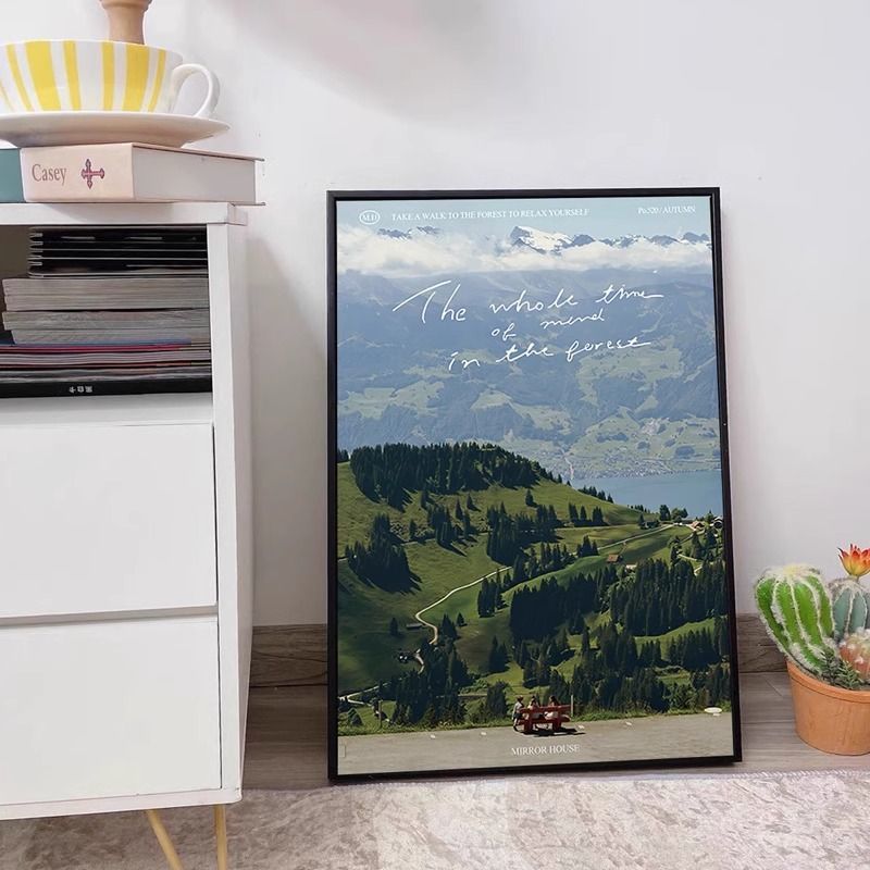 Forest Scenery Photography Poster Decorative Painting Ins Style Bedroom Bedside Hanging Painting Scandinavian Living Room Mural Niche Painting