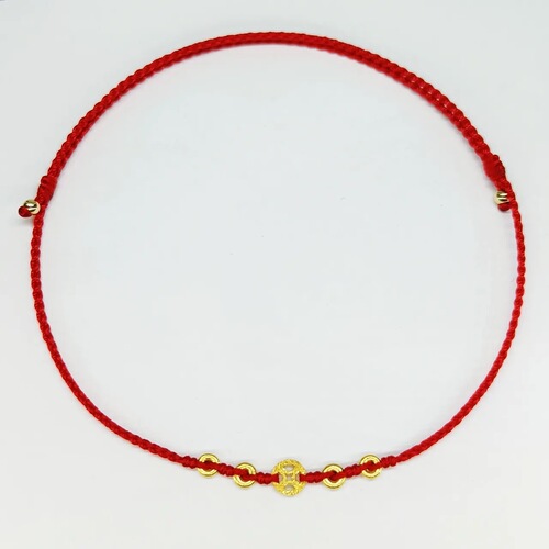 Money Tree Copper Coin Necklace for Women, Red Cord Red Cord Ankle Chain, Basic Lucky Year Ancient Style Sexy Long Cord Sister-in-law