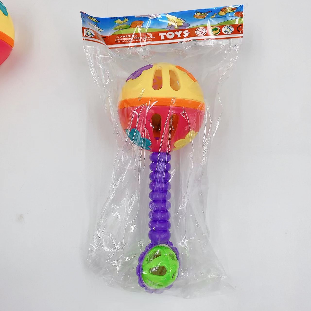 Campinas de mano de plástico para niños grandes coloridas bolas de tambor de ondas tipo campana de mano Linyi al por mayor