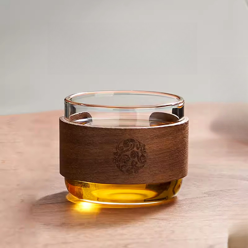 Taza de té de vidrio conjuntos de taza de té de kung fu resistente a altas temperaturas a prueba de quemaduras Taza de té doméstica comercial taza de té pequeña taza de té