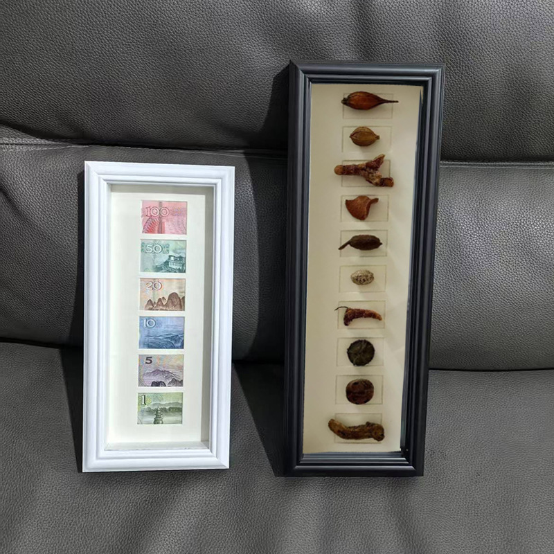 Modern Minimalist Hollow Photo Frame Rectangular Solid Wood Picture Frame Photo Wall Hanging Fruit Specimen Frame Wall Decoration