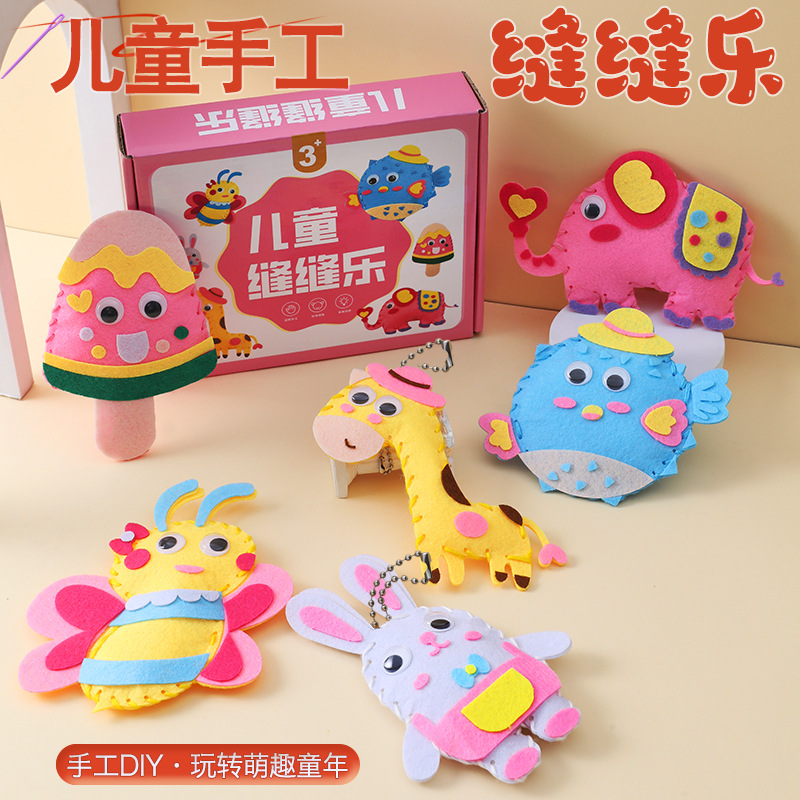 Jardín de infantes bolsas de materiales hechas a mano para padres e hijos bolsas creativas de tela no tejida para niñas de 3 - 8 años