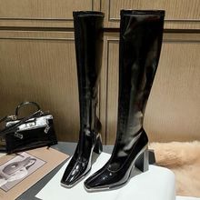 小众舒适百搭休闲高筒靴长筒靴子女2025年春夏季新款时尚高跟鞋女