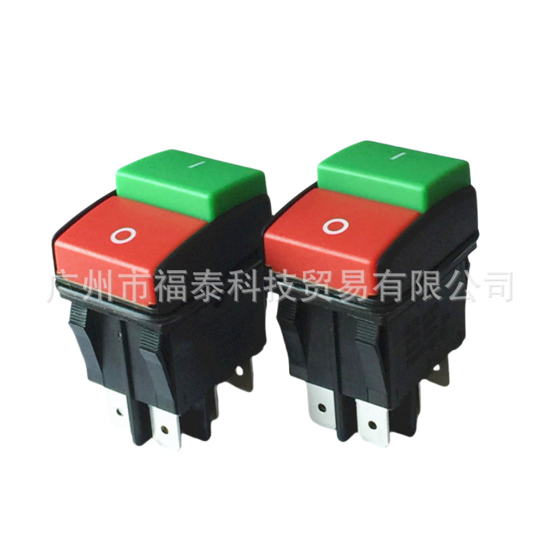 供应RLEIL品牌按键开关 跷板开关双联 6脚自锁按钮开关