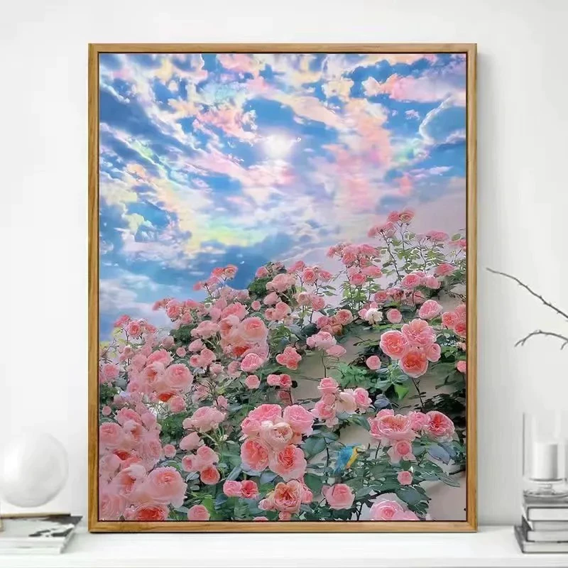 Кристальная живопись холст пейзаж — полный наборов DIY, размеры 30×40 и 40×50 см, деревянная коробка или белая рама