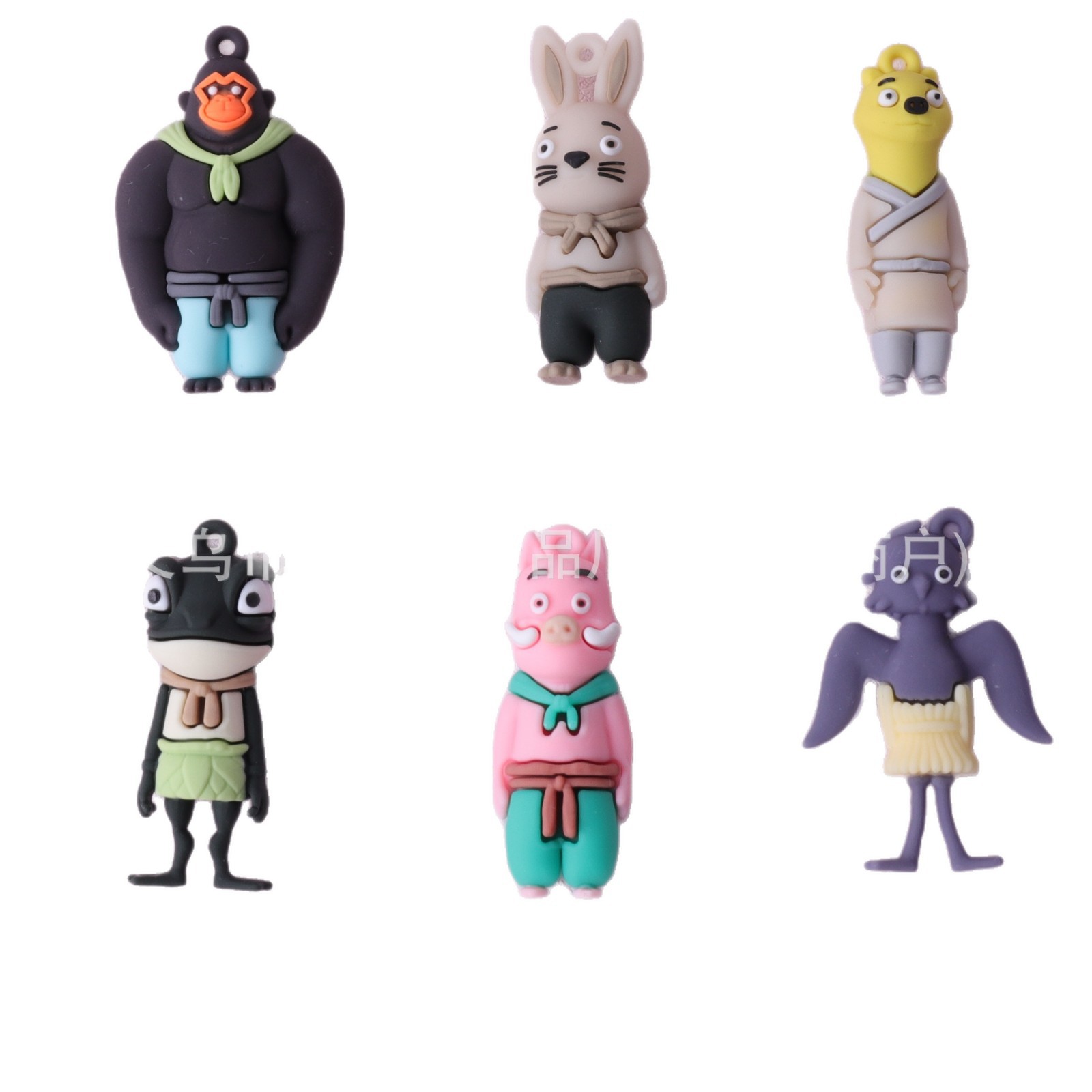 Nuevo Lalangshan pequeño monstruo cerdo muñeca de goma suave colgante de automóvil caja ciega fábrica directa