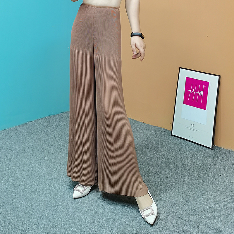 Pantalones anchos Miyake plisados K016 [en stock] de primavera/verano 2025, pantalones holgados de mujer, estilo drapeado, moda de alta gama.