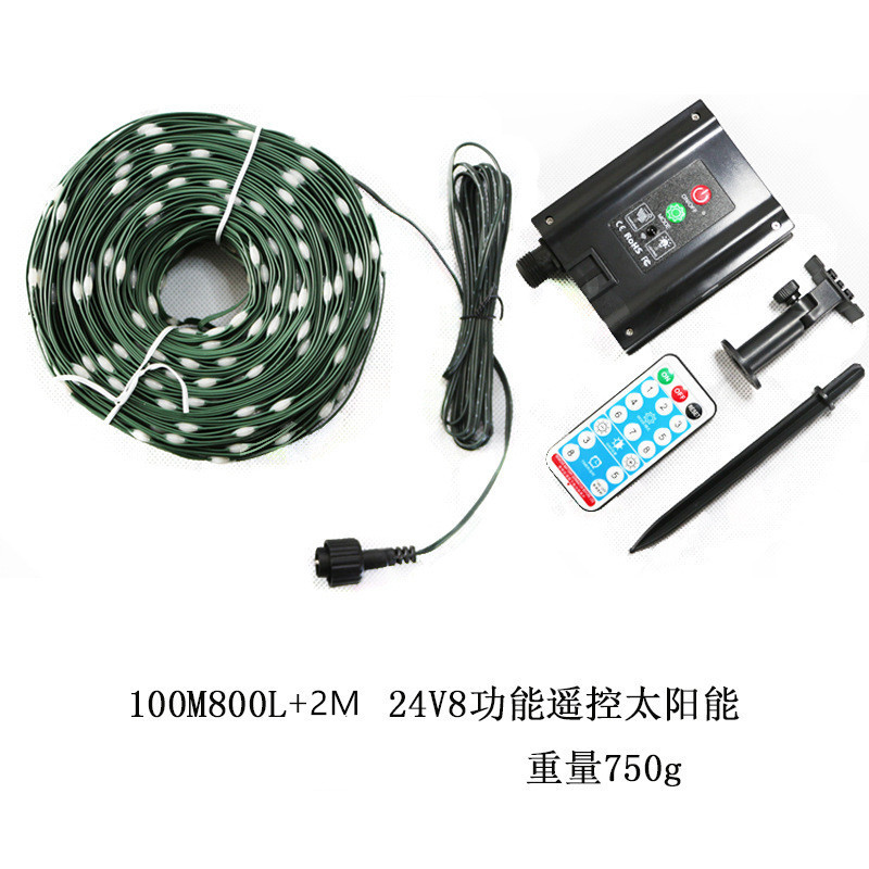 Transfronterizo 24V bajo voltaje LED solar Cadena de cuero Cadena de luz al aire libre impermeable luz de la secuencia de iluminación de luz decorativa árbol de bobinado pequeña luz de color