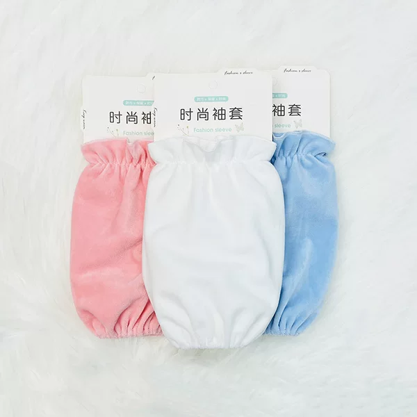 Short Sleeve Women's Autumn and Winter Solid Color Sleeve Protection Work Anti-fouling Sleeve Student Korean Style Cute Fashion Hand Sleeve Head