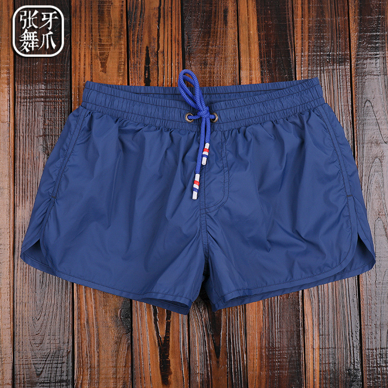 Men's Boxer Swimming Trunks, Anti-Embarrassment Surfing, Loose Lining, Solid Color Beach Pants, Beach Vacation Hot Spring Shorts, Swimming