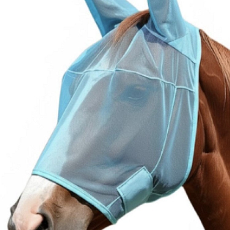 Horse face mask, mosquito and insect bite protection, horse head cover, horse bridle, lightweight and breathable horse face mask, equestrian supplies.