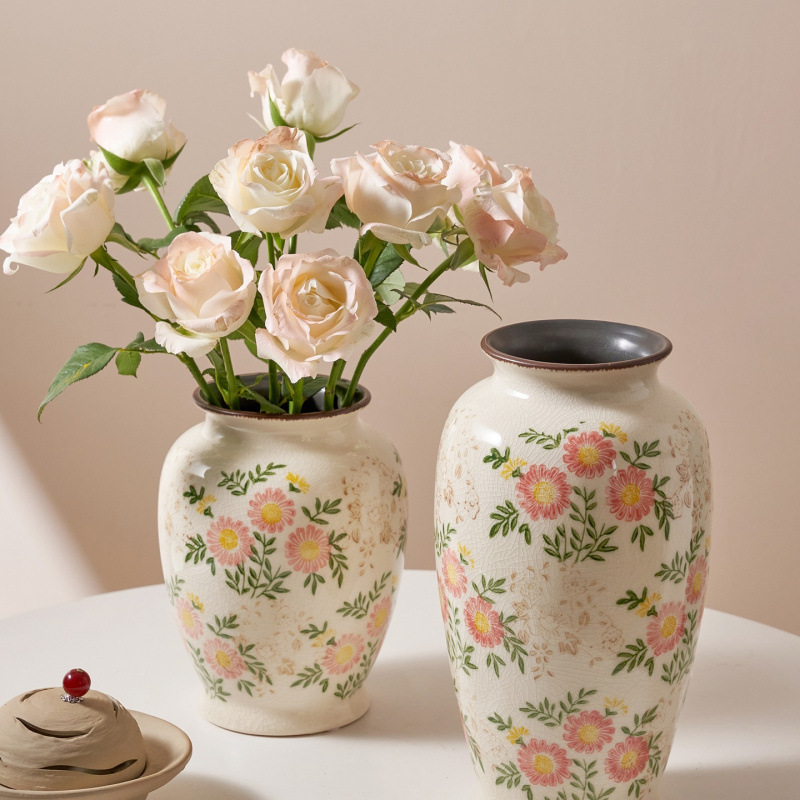 Floral de cerámica francesa estilo retrógrado simple estilo americano pastoral feng shui para cultivar flores decoración de la sala de estar nicho