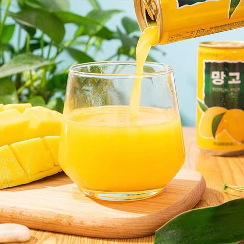 Korea Boryeolsu Mango & Watermelon Juice Beverage 180ml Canned Drink, Popular Juice Pair with Gift
