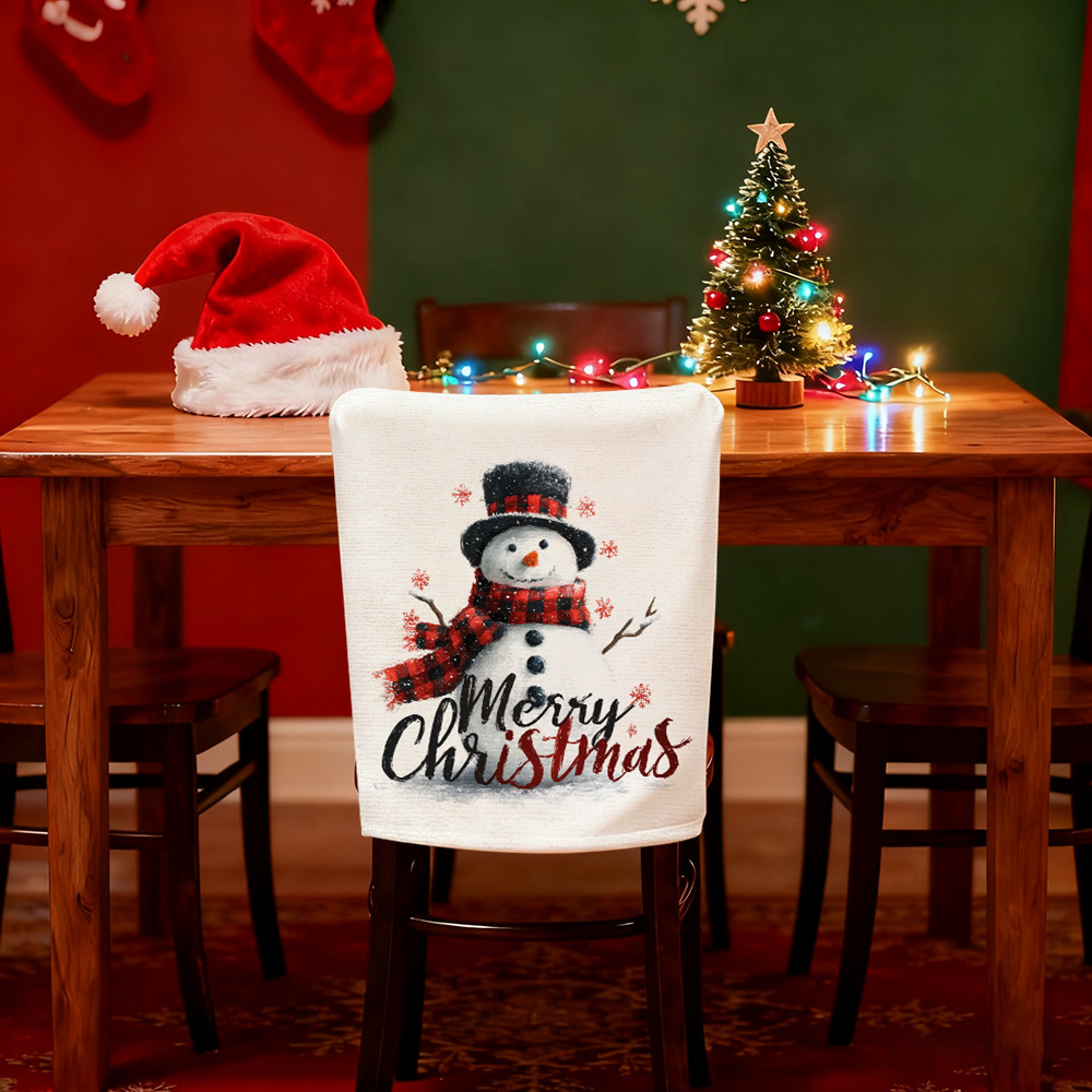 Transfronterizos para la silla de Navidad cubierta de respaldo cubierta de silla de Navidad TIMU mesa de comedor de tela asiento decoración de respaldo