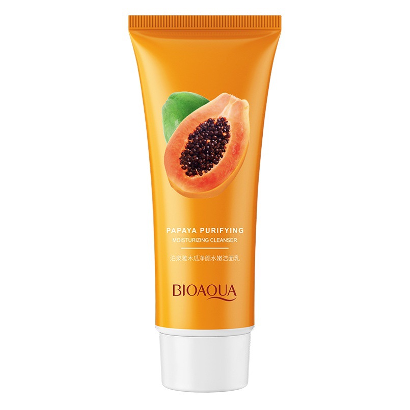 Boquanya papaya loción de limpieza facial espuma suave limpieza profunda hidratante cuidado de la piel limpiador facial al por mayor