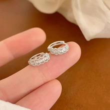 S925纯银蕾丝花边耳扣女法式优雅镂空闪钻耳扣轻奢气质高级感耳饰