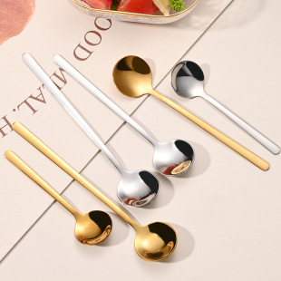 Stainless Steel Round Spoon Tremella Ear Bird's Nest Spoon Honey Wedding Ceremony Mixing Coffee Spoon Printable LOGO