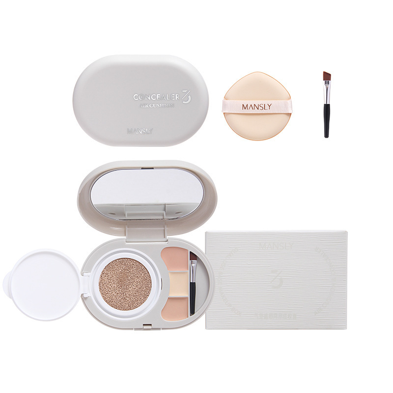 Mansi Li Air Counter concealer, caja de maquillaje de doble propósito, maquillaje claro y brillante, maquillaje oscuro, almohadilla de aire no fácil de quitar, crema BB.