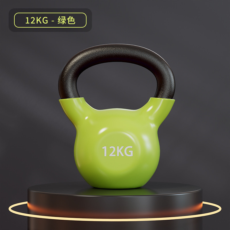 Kettlebell solid cast iron, color‑coded 2–20 kg, ergonomic handle, home & gym
