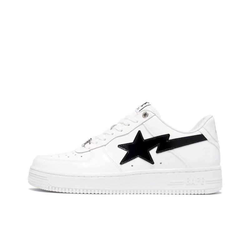 BAPESTA DUNK ブラック ホワイト グリーン パテントレザー ストリート トレンド バイブ ロートップ カジュアル スニーカー|undefined
