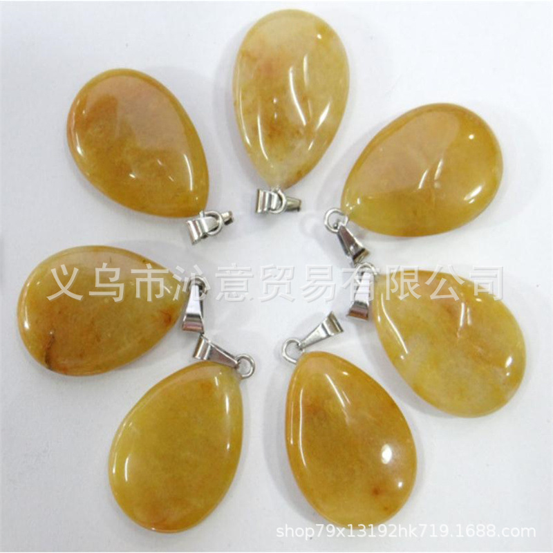 Transfronteriza AliExpress Venta caliente natural cristal ágata gema cristal plano colgante collar pendientes accesorios de la joyería